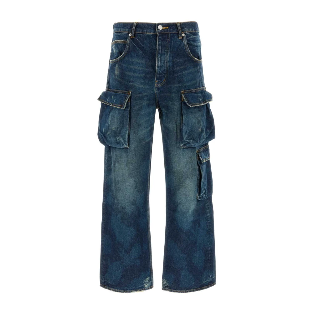 Purple Brand Cargo Denim Jeans Blue Heren