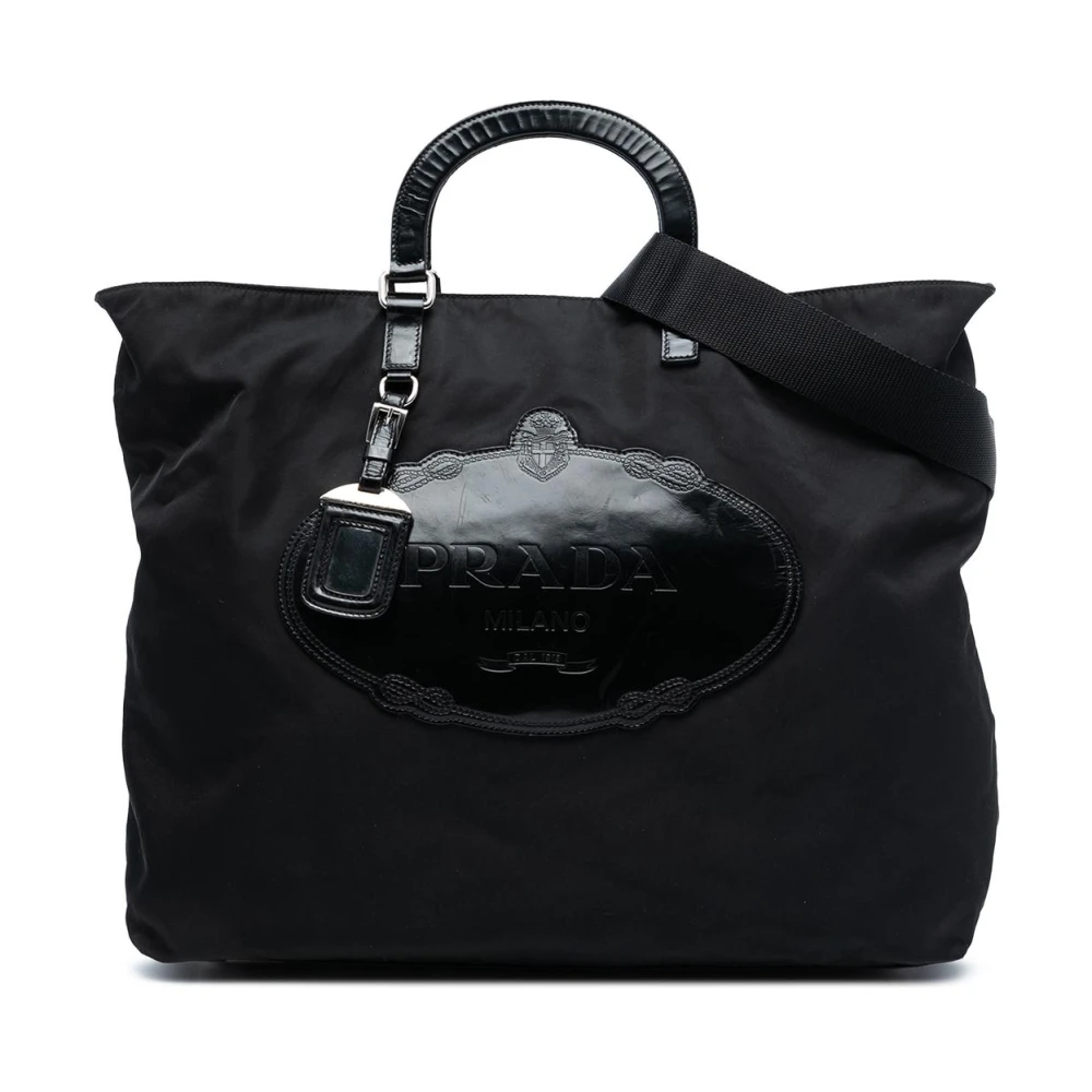 Prada Vintage Women's Black Pre-Owned Nylon Tote Bag
