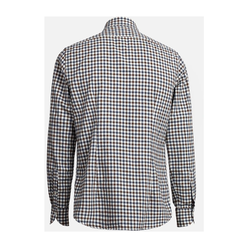 Xacus Blauw en Bruin Geruite Overhemd Blue Heren