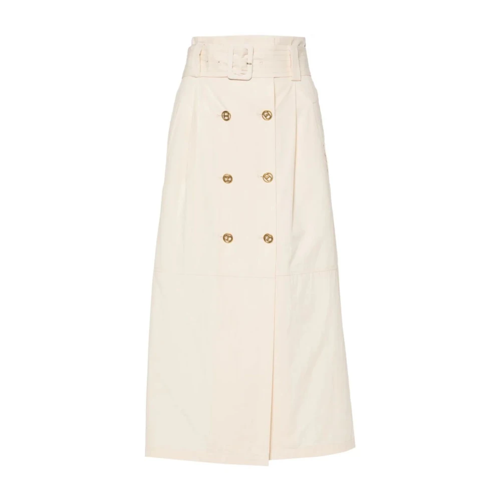 Twinset Parchment Straight Midi Skirt Beige Dames