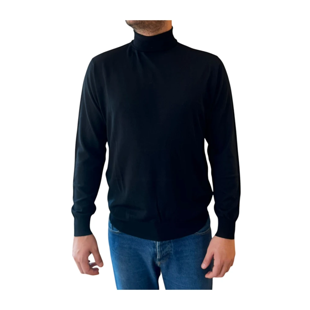 Kangra Wollen Dolcevita Trui Black Heren