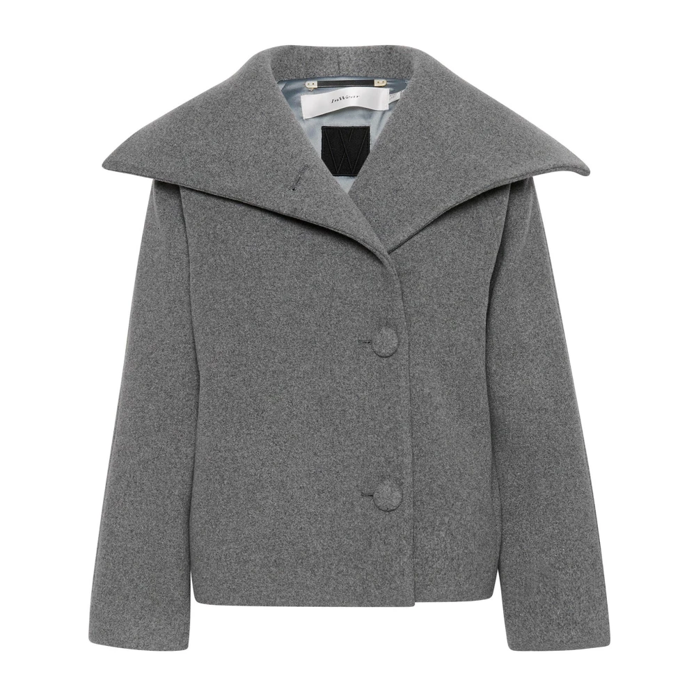 Inwear Gray Blazers, Female, Xs, Classic Short Coat Granite Melange