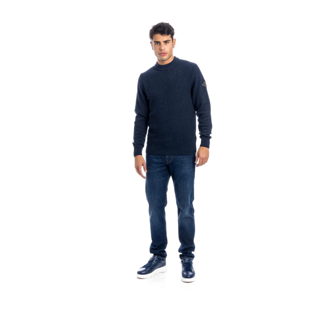 Roy Roger's Ronde Hals Trui Blue Heren