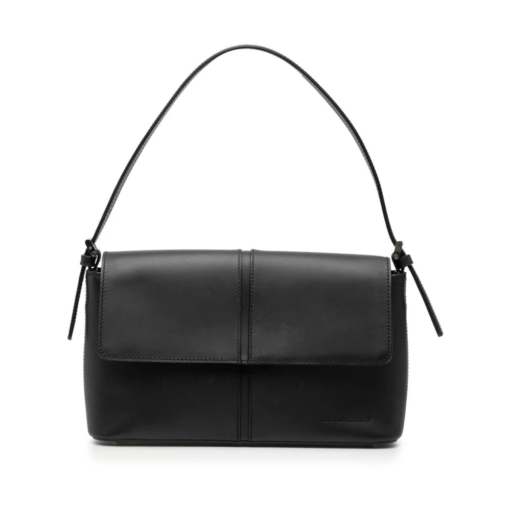 Burberry Vintage Women's Black Pre-Owned Flap Leather Bag