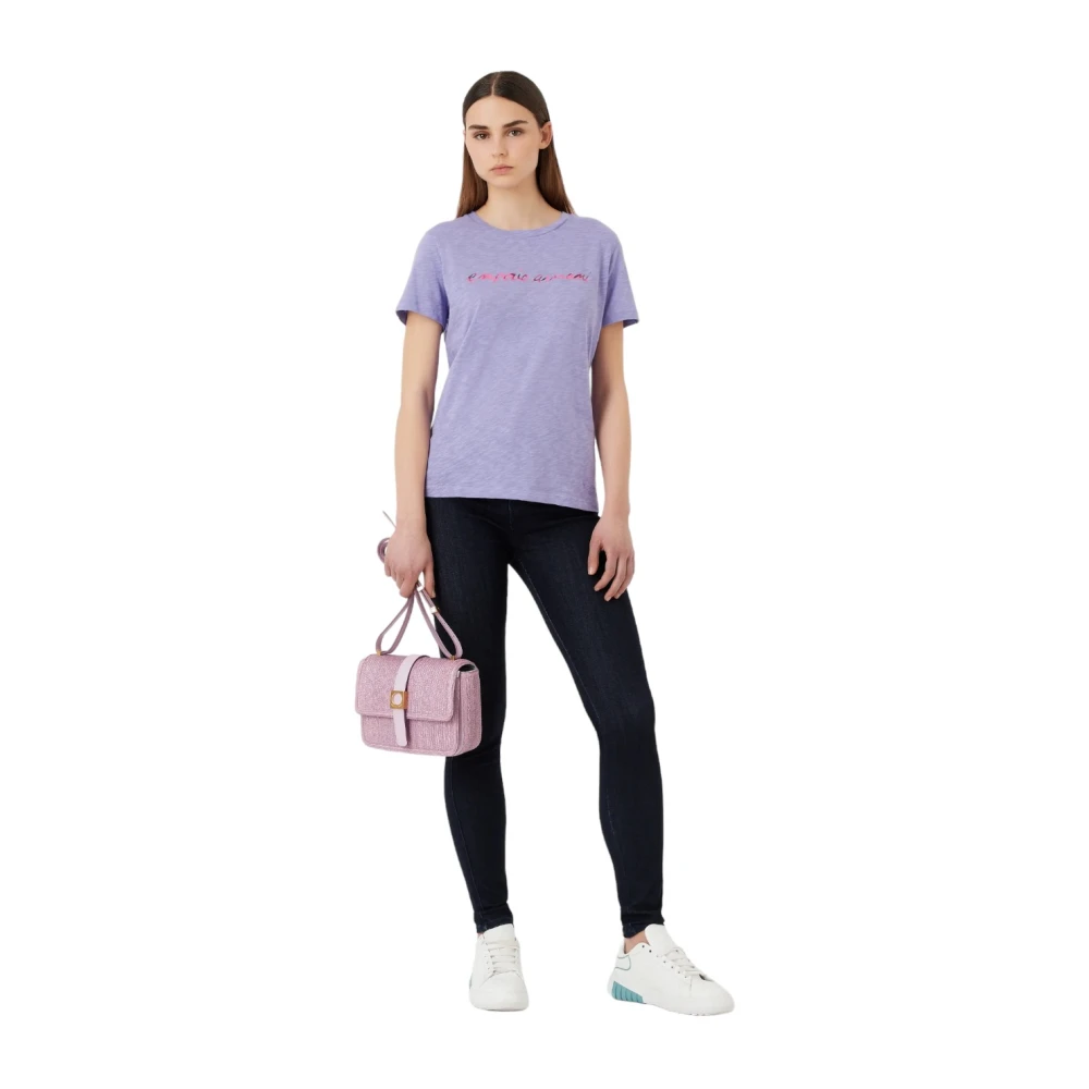Emporio Armani Stijlvolle T-shirts voor mannen en vrouwen Purple Dames