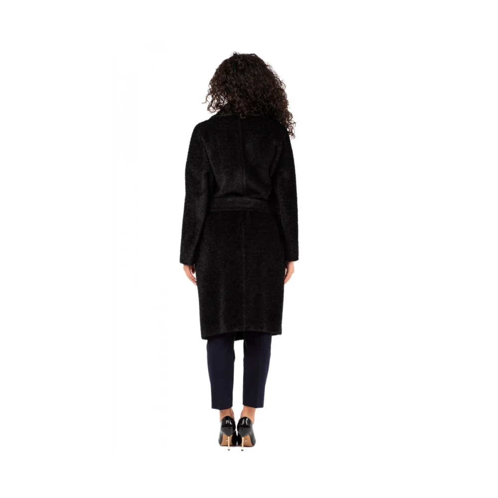 Max Mara Studio Elegante Wollen Jas Black Dames