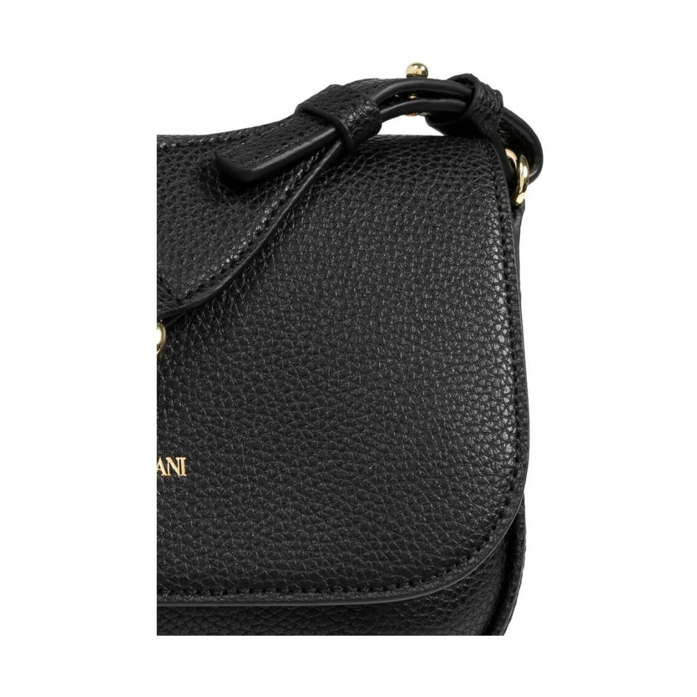 Emporio Armani Zwarte Logo-Print Schoudertas met Goudkleurige Hardware Black Dames
