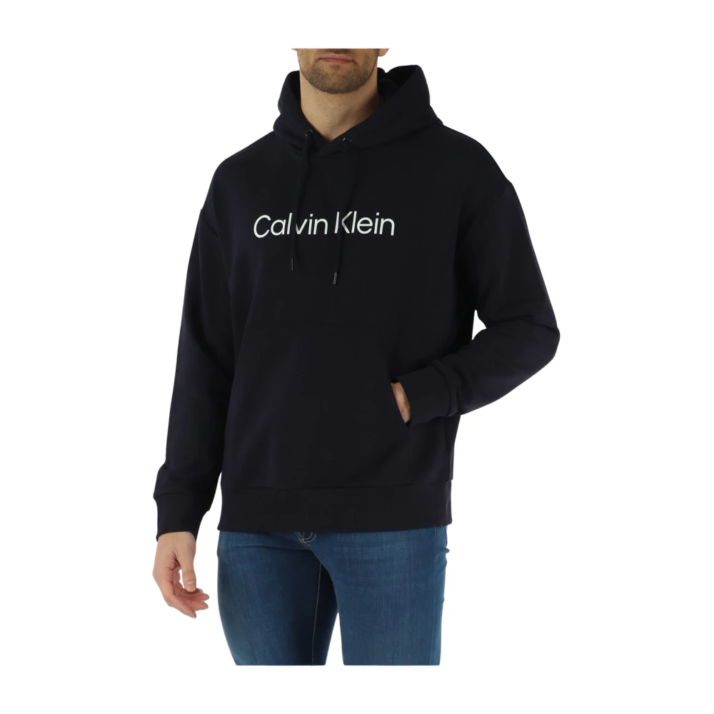 Calvin Klein Katoenen hoodie met logo Blue Heren