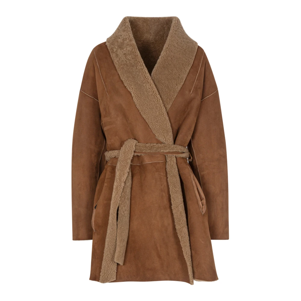 Salvatore Santoro Stijlvolle Leren Jas Brown Dames