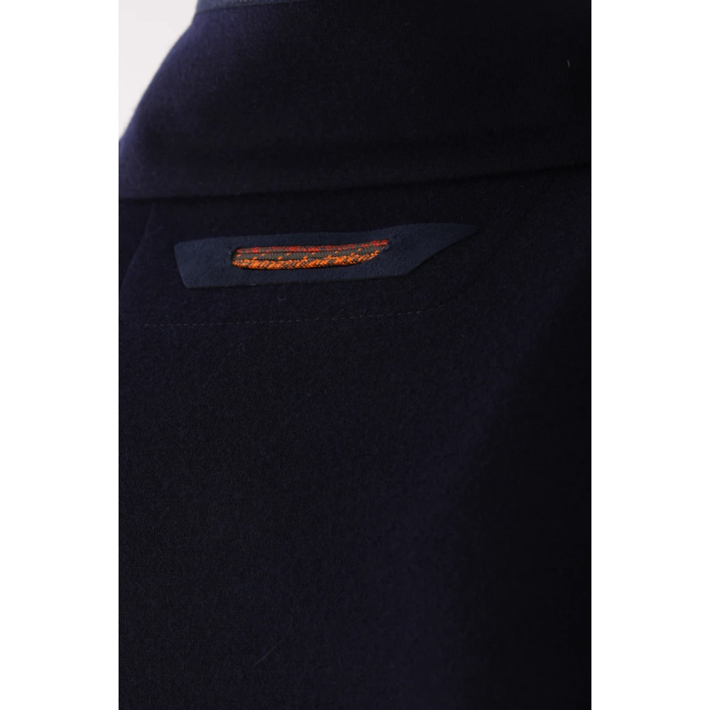 Sease Blauwe Wollen Trui Hoge Hals Lange Mouw Blue Heren