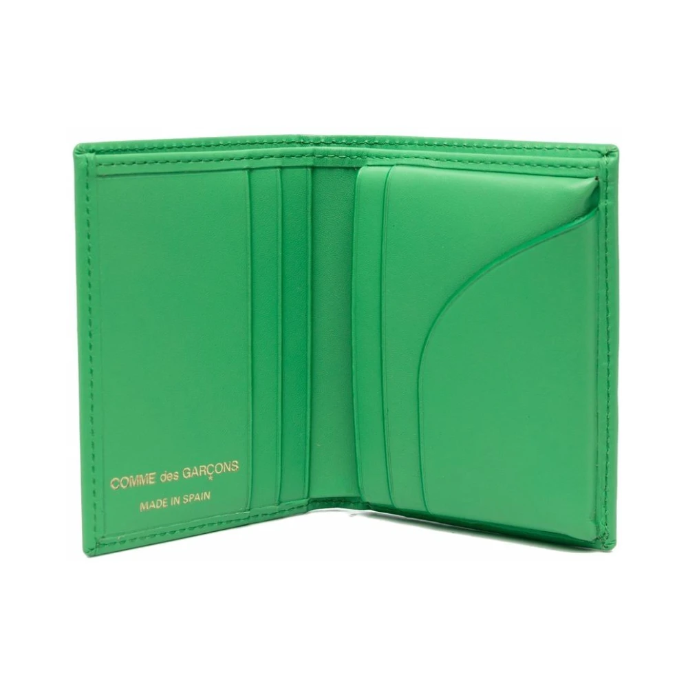 Comme des Garçons Groene Leren Bifold Portemonnee Green Heren