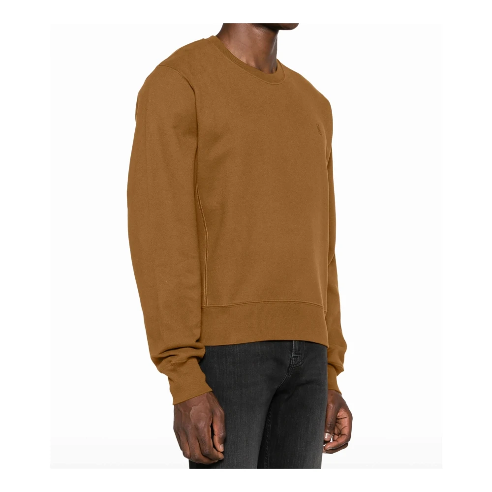 Saint Laurent Sweatshirt van katoen met geborduurd logo Brown Heren