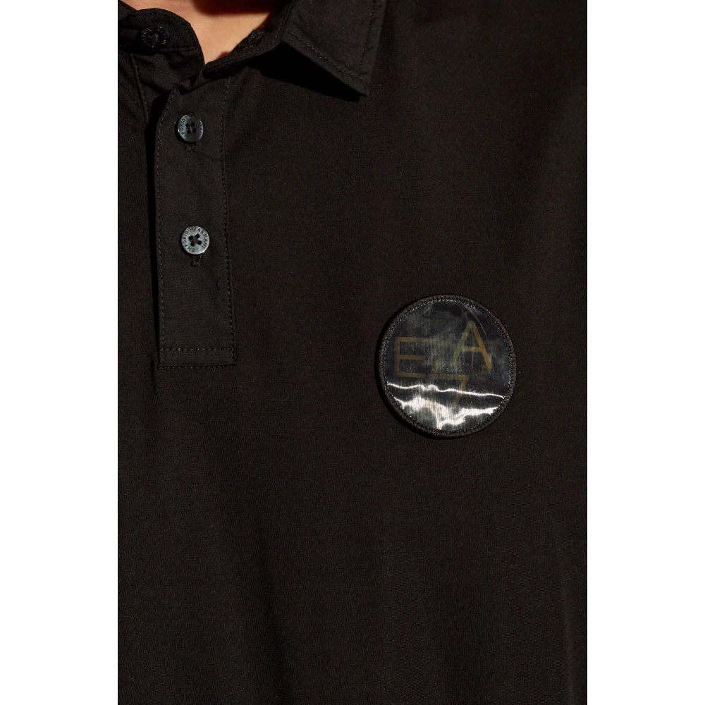 Emporio Armani EA7 Polo shirt met logo Black Heren