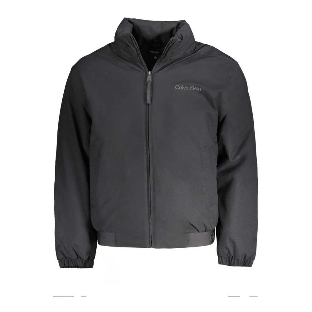 Calvin Klein Zwarte Polyesterjas met Afneembare Capuchon Black Heren