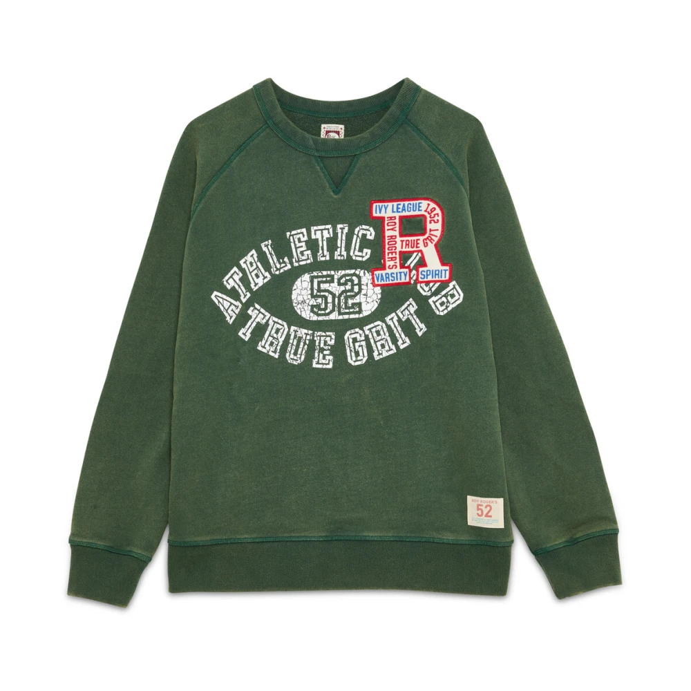 Roy Roger's Men's Green Crew Neck Sweatshirt With Athletic Club Print - Sweatshirts - S - Sweatshirts & Hoodies