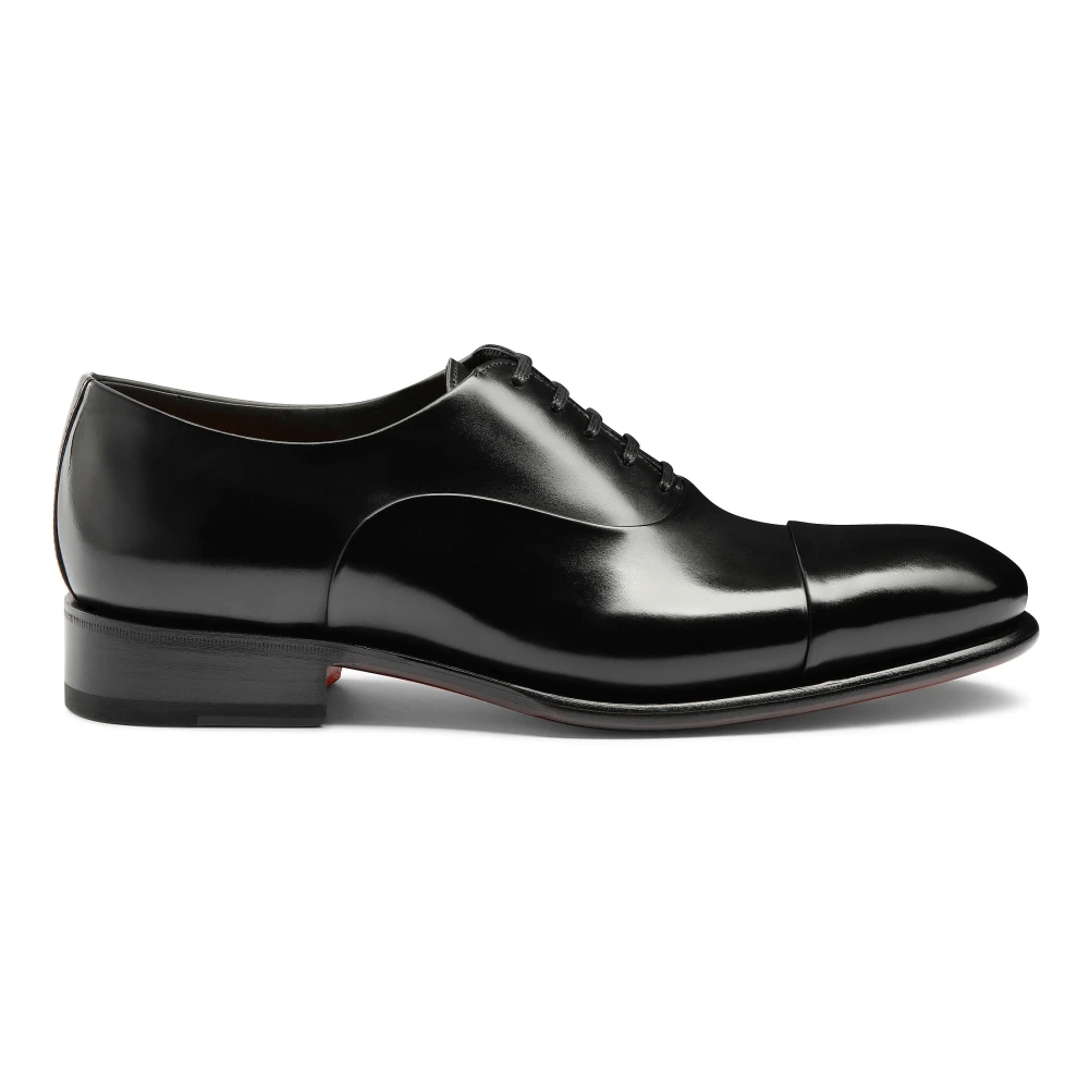 Santoni Men's Black Dress Shoes, 11 Uk, Leather Oxford Lace-Up