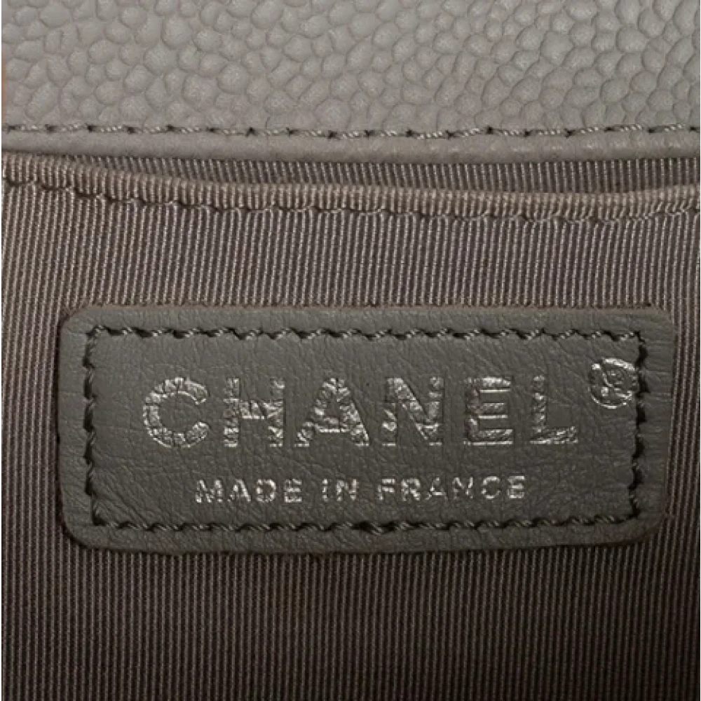 Chanel Vintage Pre-owned Leather chanel-bags Gray Dames