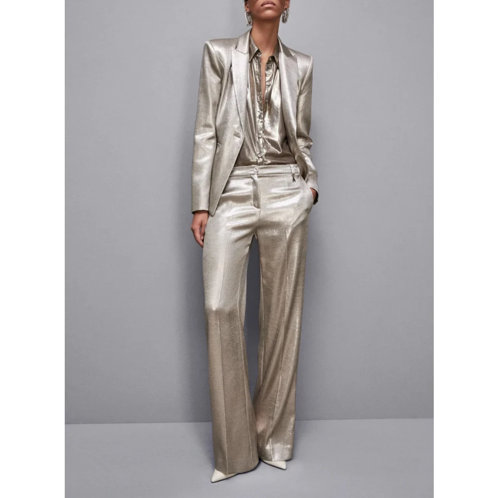 PATRIZIA PEPE Gelamineerd Overhemd Art. 2C1582A501 Gray Dames