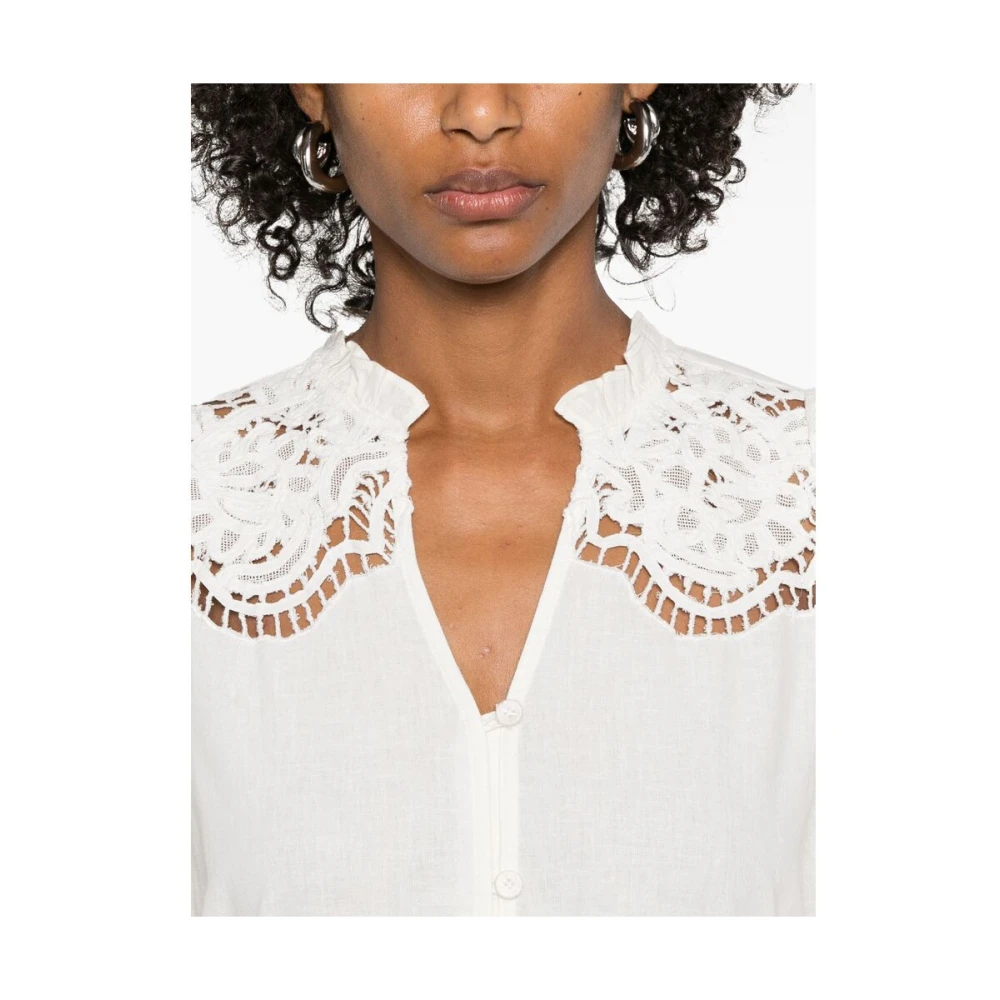 Sea NY Witte Geborduurde Trui met Uitgesneden Details White Dames