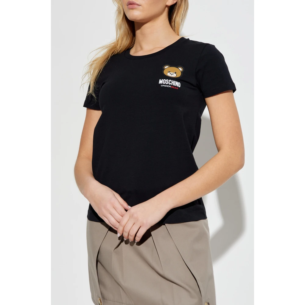 Moschino T-shirt met logo Black Dames