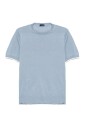 pull-bleu-en-lin-et-coton-manches-courtes