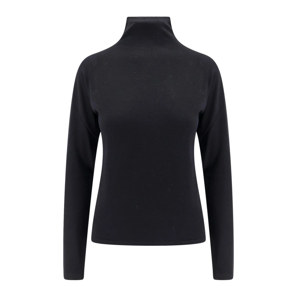 The Row Ull Turtleneck Tröja Lätt Tillverkad i Italien Black, Dam