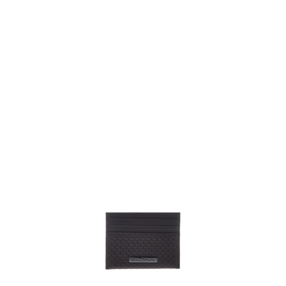 Baldinini Men's Brown Wallets & Cardholders, One Size, Woven Print Leather Cardholder