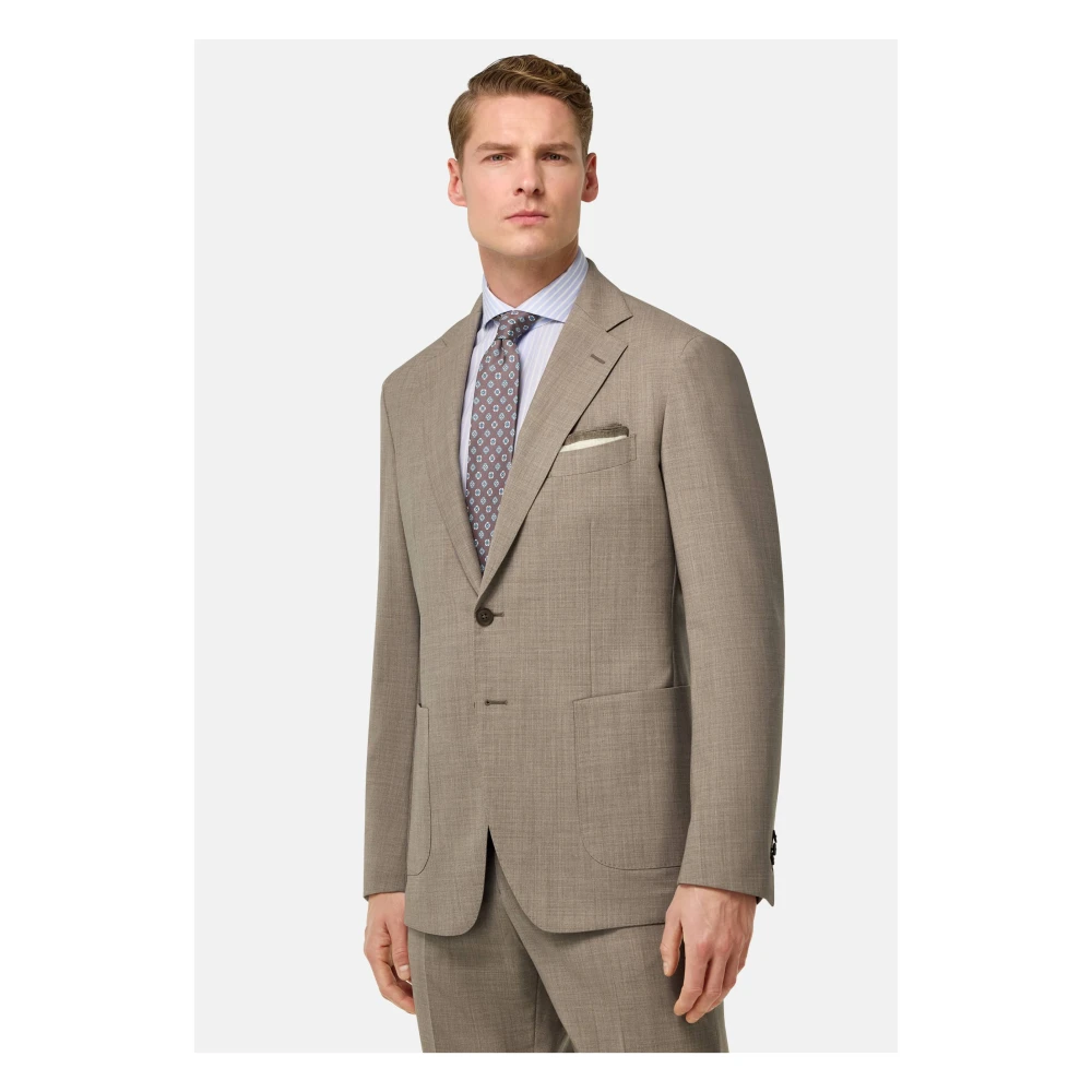 Boggi Milano B Aria B-Aria Stretch Wollen Jas Beige Heren