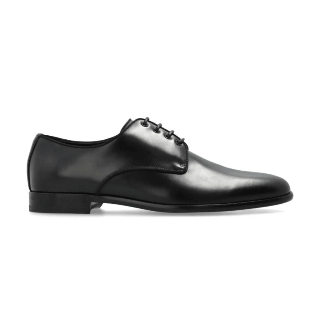 Dolce & Gabbana Women's Black Leather Oxford Shoes Almond Toe