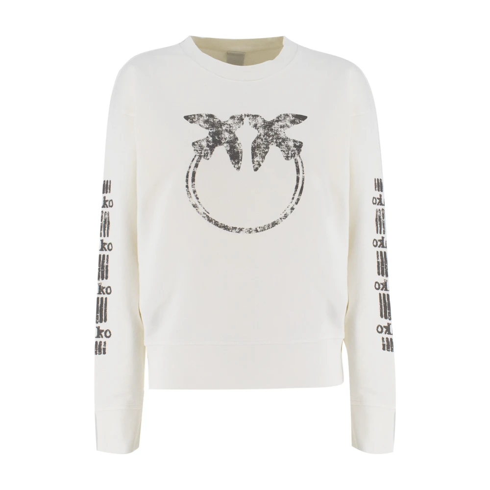 Pinko Sweatshirt met Love Birds borduursel White Dames