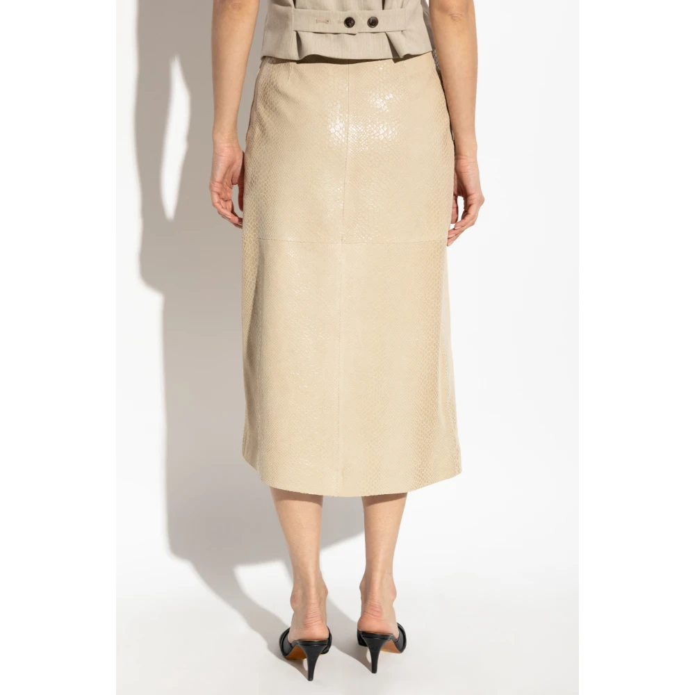 By Malene Birger Leren rok Hannas By Herenne Birger Beige Dames