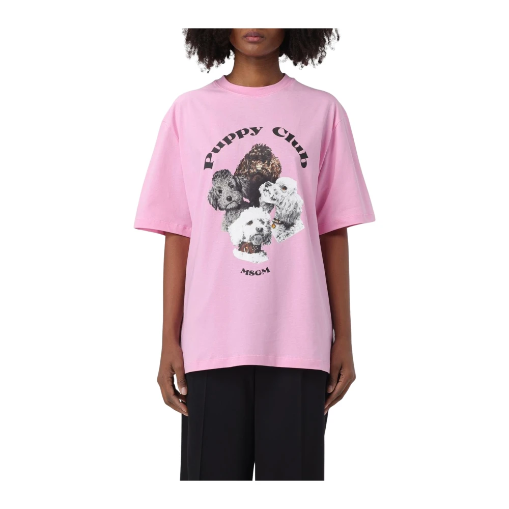 Msgm - Tops > T-Shirts - Pink - Msgm - Modalova