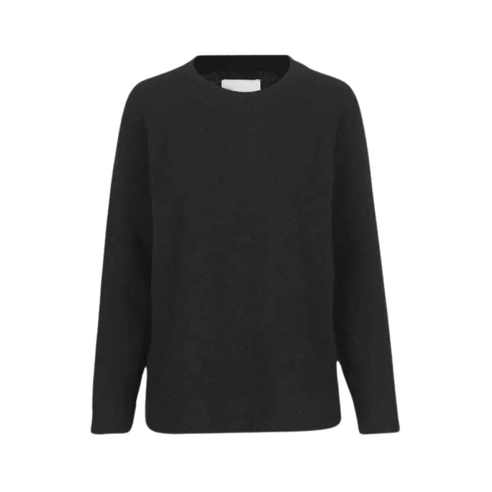 Samsøe Gezellige Alpaca en Merino Wol Trui Black Dames