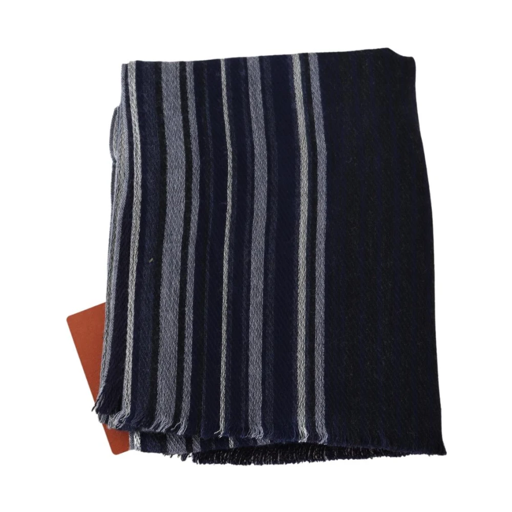 Missoni Men's Multicolor Winter Scarves, One Size, Striped Wool Scarf With Logo Embroidery