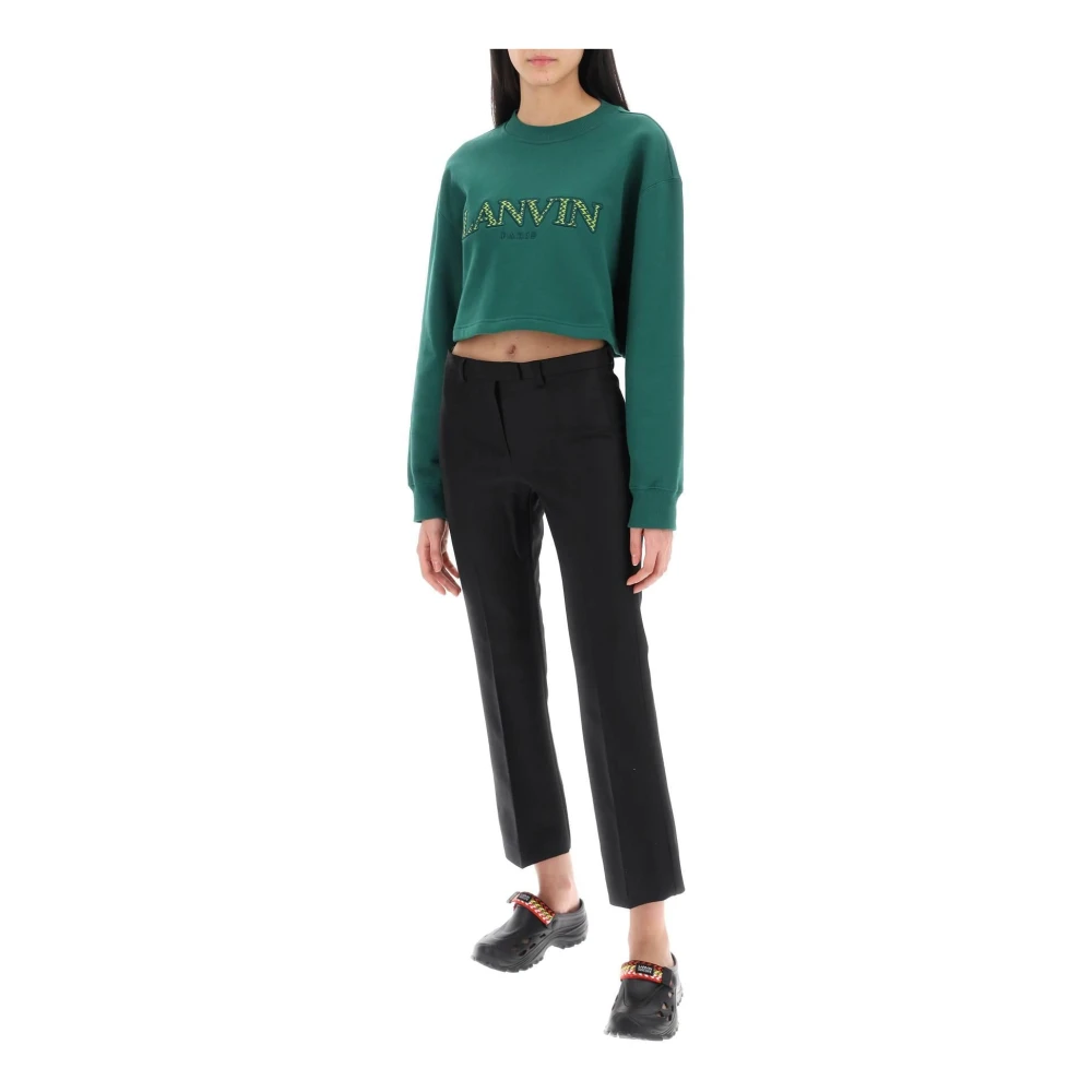 Lanvin Sweatshirt met geborduurd logopatch Green Dames