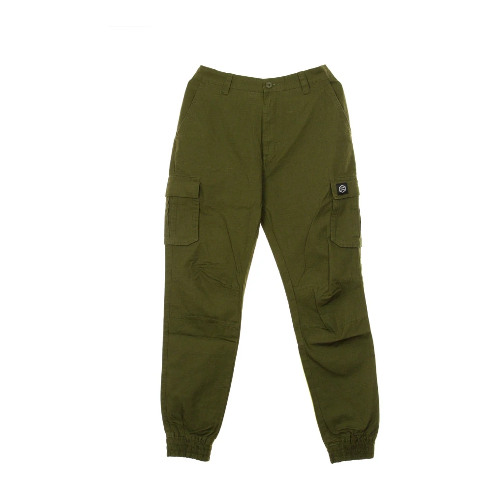 Dolly Noire Men's Green Sweatpants, S, Ripstop Cargo Trousers Regular Fit