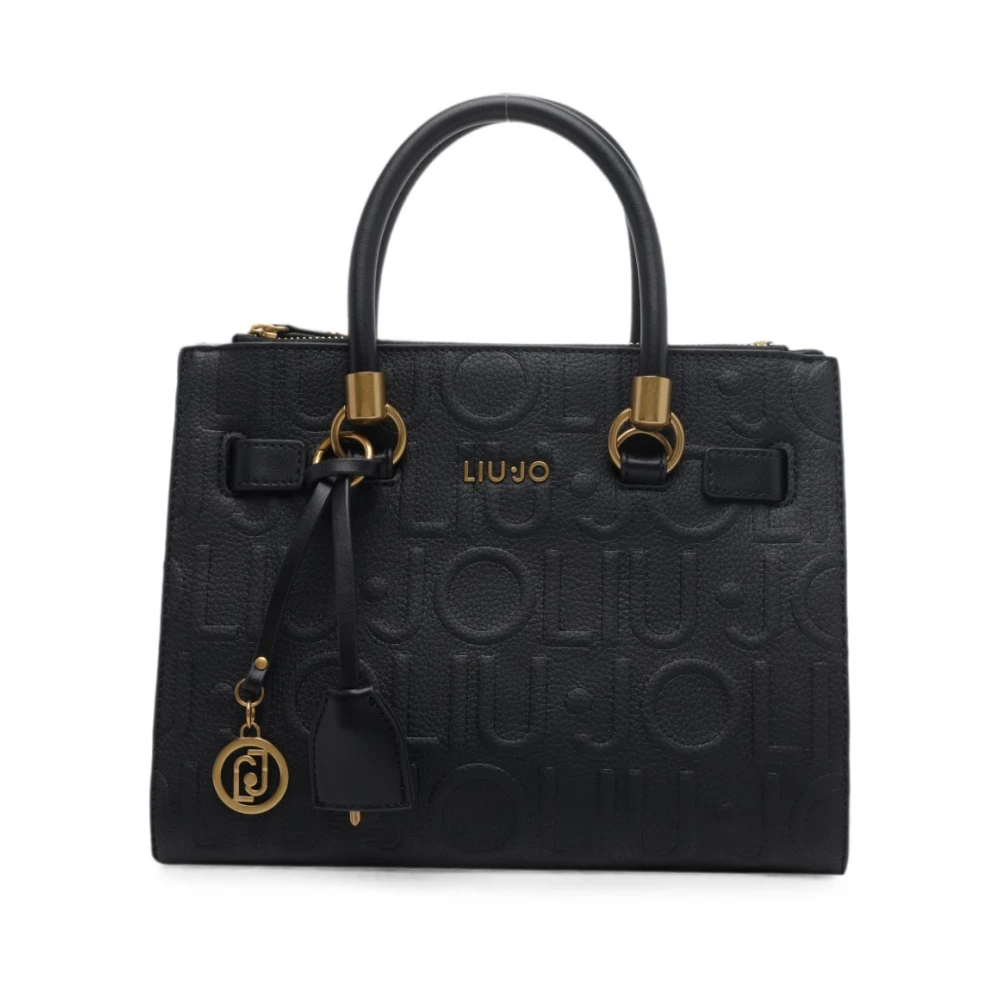 Liu Jo Donna Nera Borsa A Mano Satchel Piccola In Pelle Logata - Immagine 3