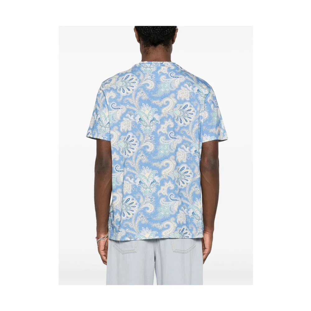 ETRO Hemelsblauw Crew Neck T-shirt Blue Heren