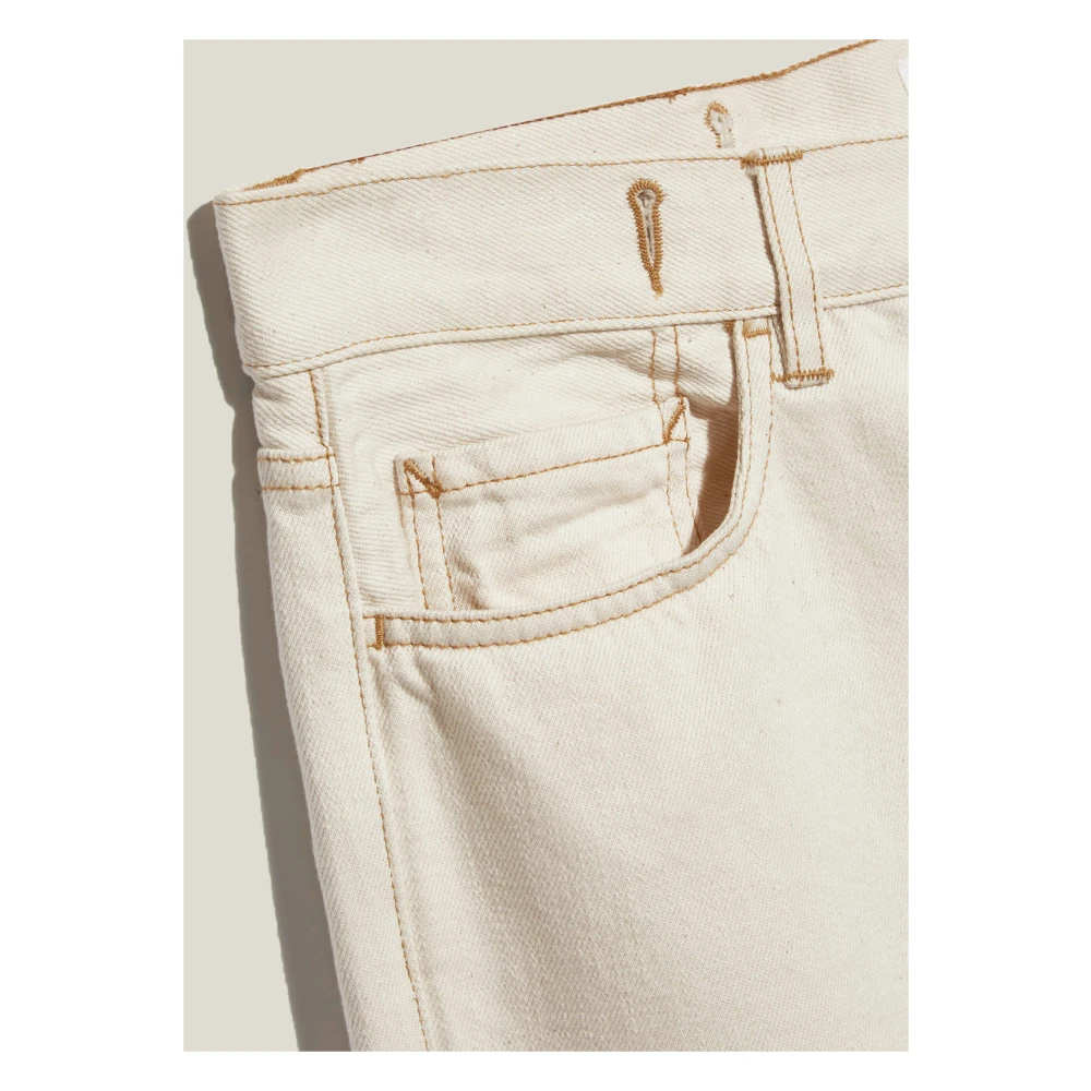 YMC You Must Create Gescheurde Denim Jeans Beige Heren