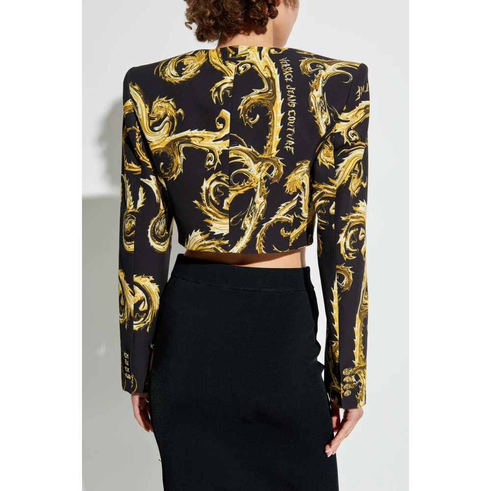 Versace Jeans Couture Korte Blazer Yellow Dames