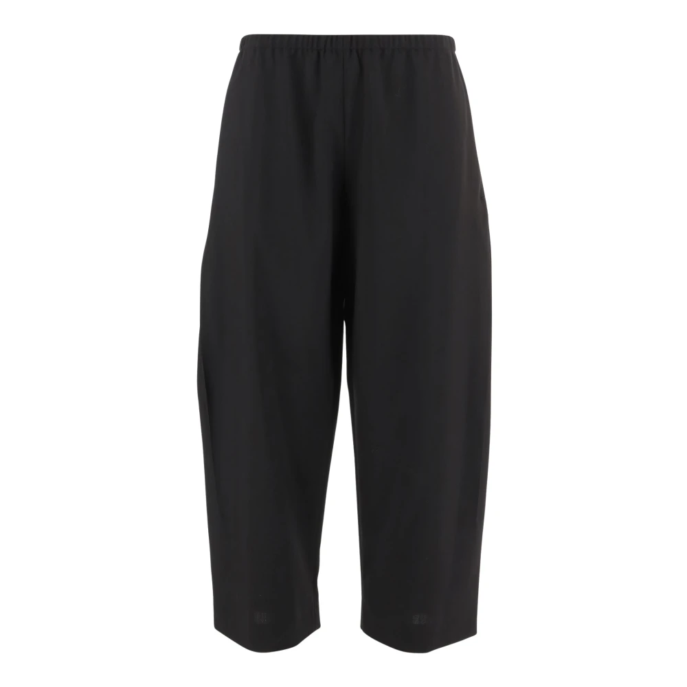 Khaite Black Wide Trousers, Female, M, Virgin Wool Trousers With A Loose Fit