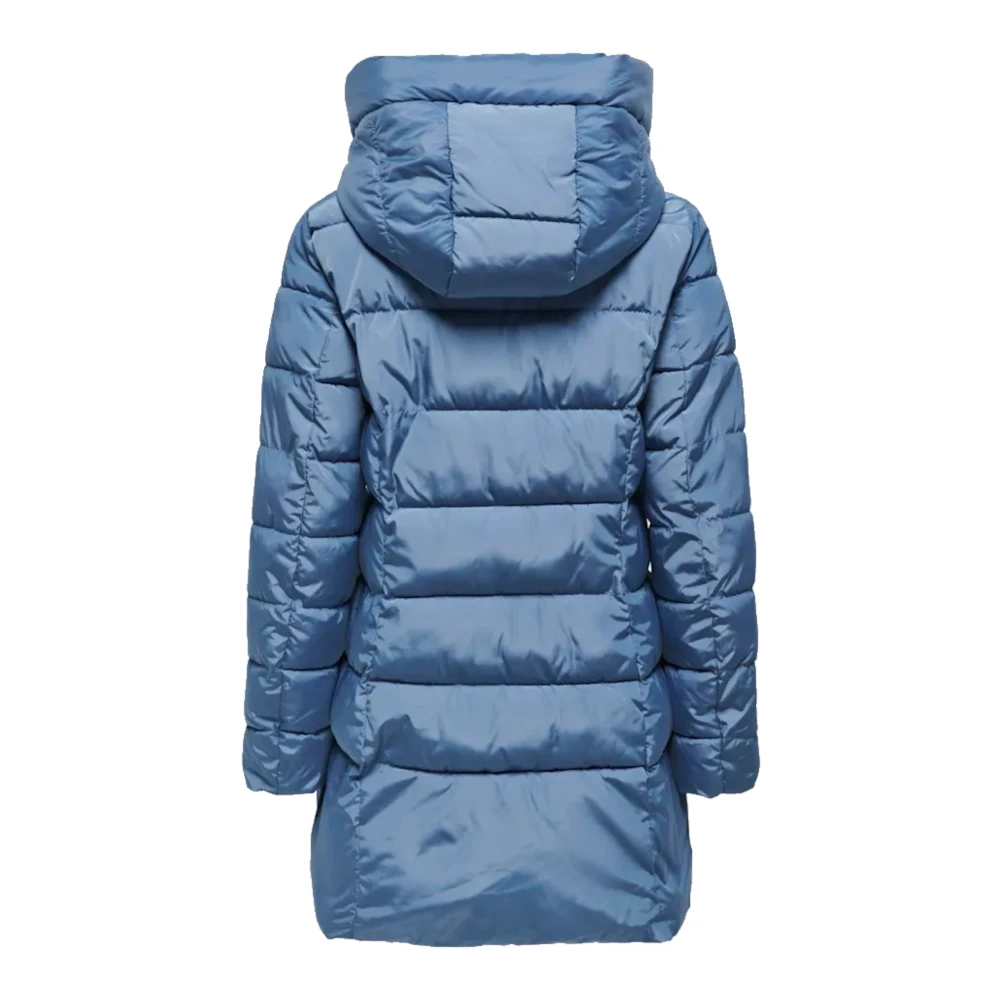 Only Gewatteerde Winterjas met Capuchon Blue Dames