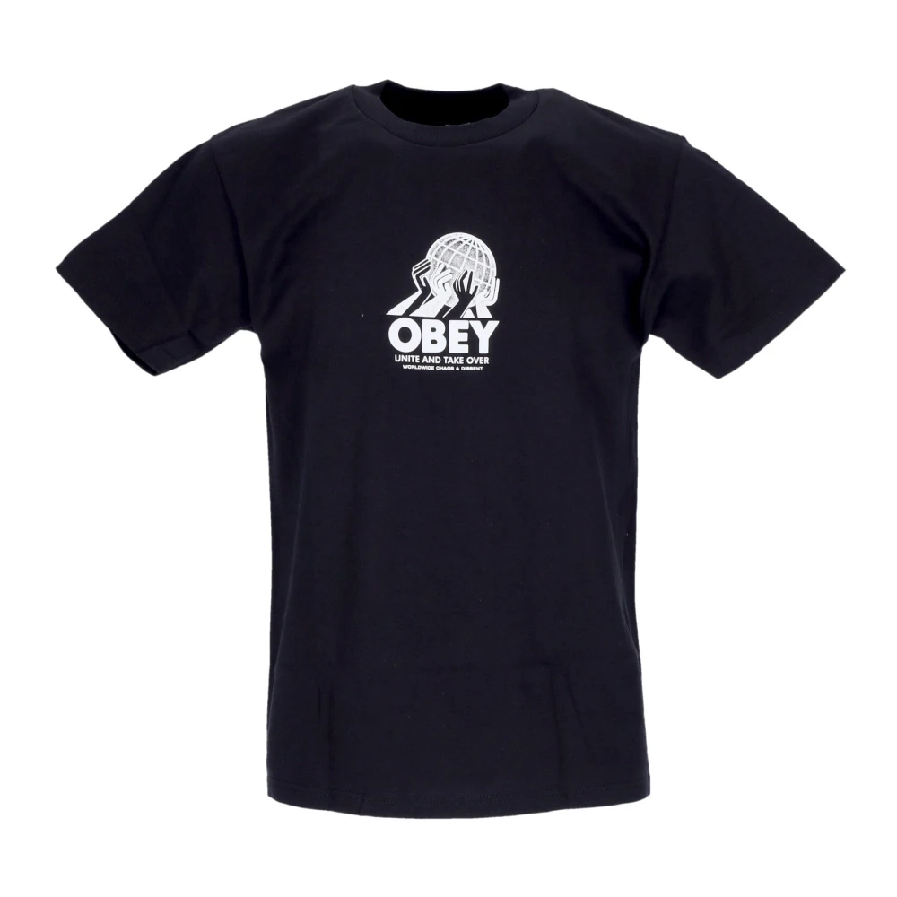 Obey Klassiek Zwart T-shirt Korte Mouw Katoen Black Heren