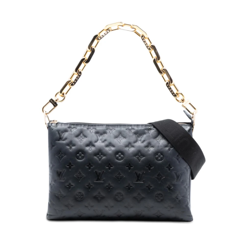 Louis Vuitton Vintage Women's Black Pre-Owned Embossed Leather Chain Bag