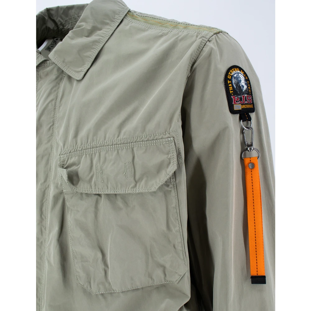 Parajumpers Nylon Canvas Rits Shirt Jas Gray Heren