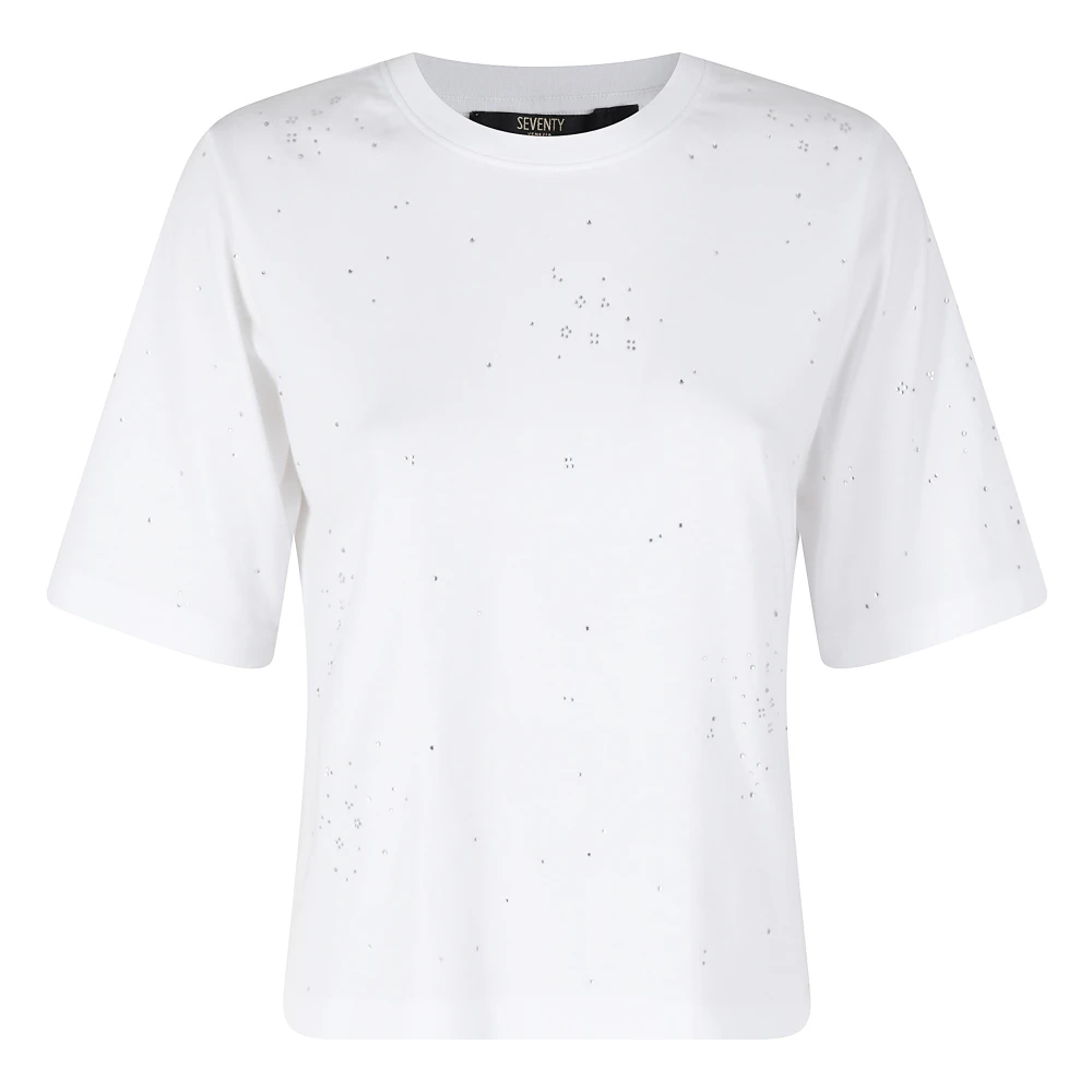 Seventy Vrouw Wit Tops Dames, Xs, T-Shirt Met Strass-Steentjes