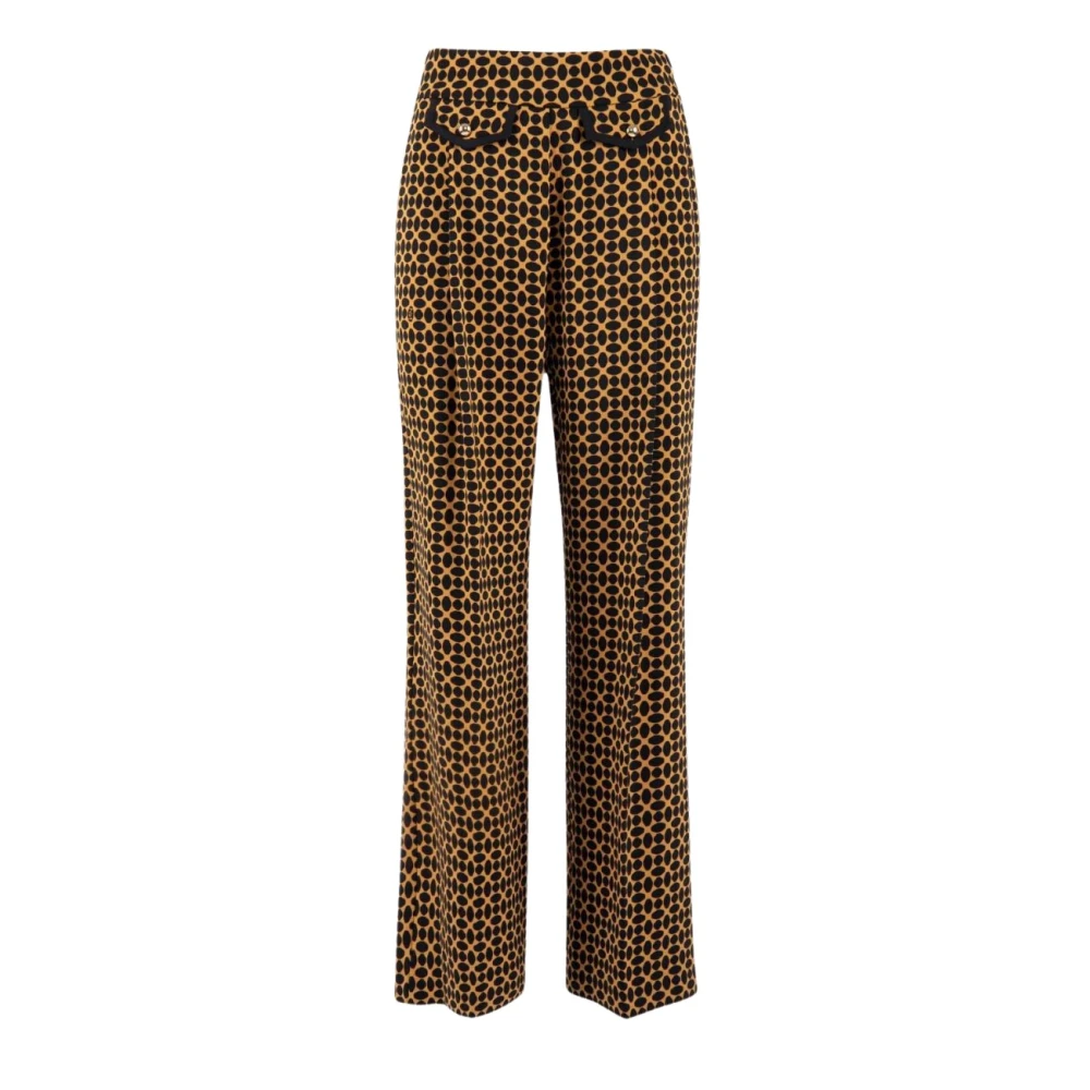 Nenette Geometrische Print Gebreide Broek Multicolor Dames
