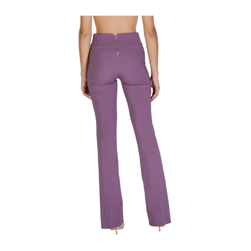 Sandro Ferrone Herfst Winter Dames Polyester Blend Broek Purple Dames