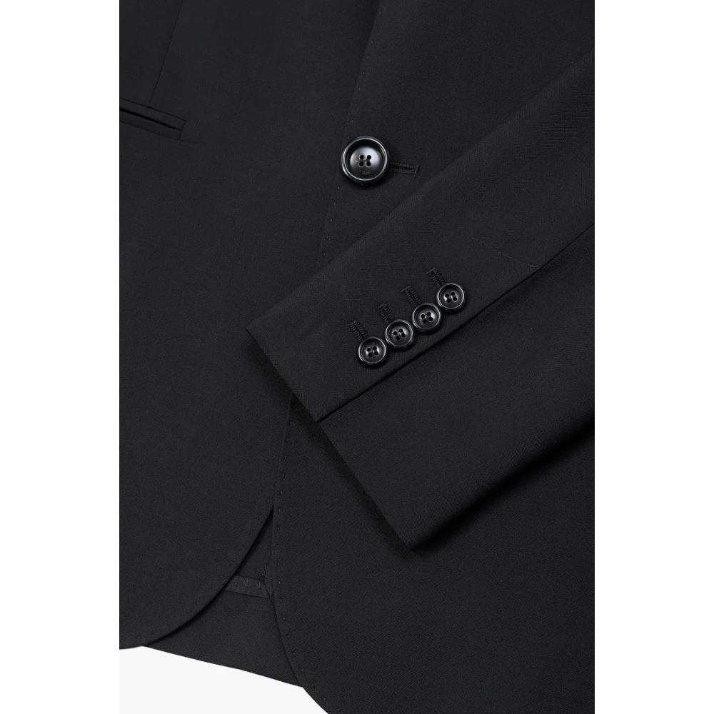 Ami Paris Zwarte wollen viscose jas Black Heren