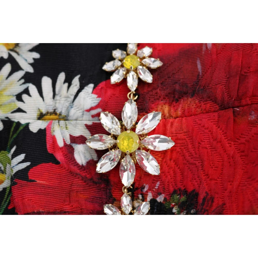 Dolce & Gabbana Multicolor Bloemen Kristal Maxi Jurk Multicolor Dames